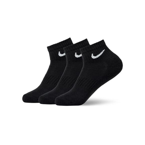 NWT Nike Unisex Cushioned Training Ankle Socks (3 Pairs) - Black/White, X-Large - Picture 1 of 5